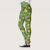 Leggings Pansies jaunes, oiseaux et papillons (Gauche)