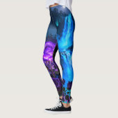 Leggings Pantalon de cascade d'eau de rose violette enchant (Gauche)