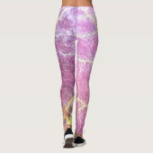 Leggings Pantalon de yoga à feuilles roses (Dos)