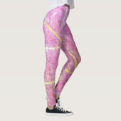 Leggings Pantalon de yoga à feuilles roses (Droite)