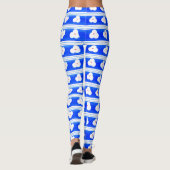 Leggings Pantalon de yoga à motif bleu (Dos)