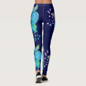 Leggings Pantalon De Yoga Bleu Et Rose (Dos)