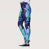 Leggings Pantalon De Yoga Bleu Et Rose (Gauche)