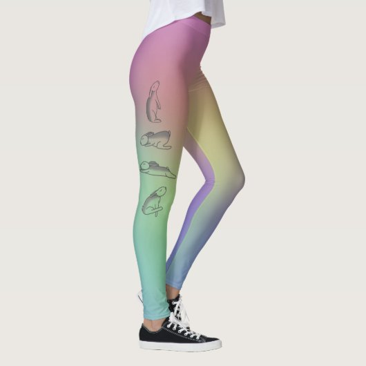 Leggings Pantalon de yoga d'arc-en-ciel de lapin (Droite)