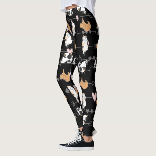Leggings Pantalon de yoga de chat, (Gauche)