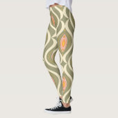 Leggings Pantalon de Yoga de Mandala Psychedelic Retro Vert (Gauche)