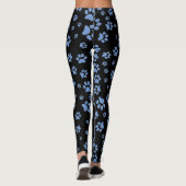 Leggings Pantalon de Yoga Empreinte de patte noir et bleu (Dos)