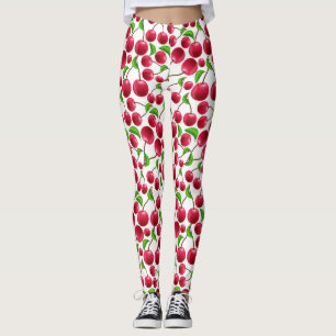 Leggings Pantalon de yoga Pilates imprimé cerise rétro