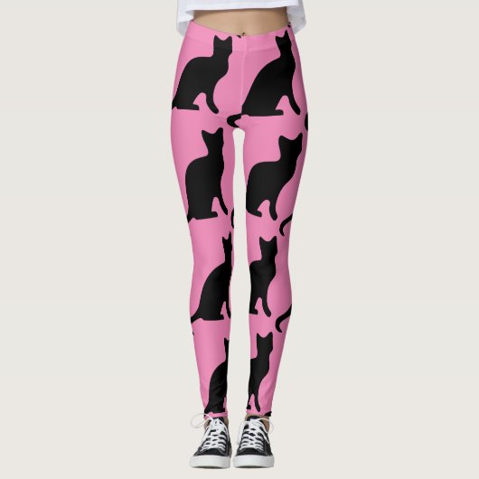 LEGGINGS PANTALON DE YOGA ROSE CHAT (Devant)
