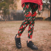 Leggings Pantalon en pyjama de Noël Elf Chèque Noir Vert fo
