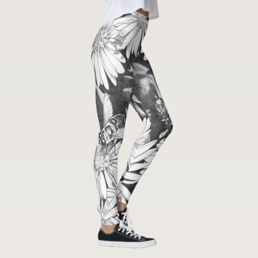 Leggings Pantalon extensible d'art de fleur de guêtres (Droite)