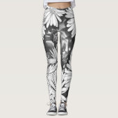 Leggings Pantalon extensible d'art de fleur de guêtres (Devant)