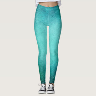 Leggings Pantalon grunge turquoise foncé de yoga de guêtres