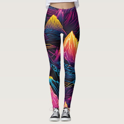 Leggings pantalon montagne fluo (Devant)