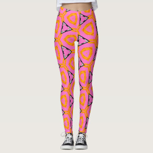 Leggings Pantalon motif ironique rose et jaune