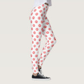 Leggings Pantalon rouge blanc de baiser de guêtres (Droite)