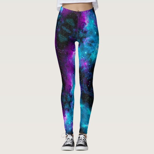 Leggings Pantalon spatial ! Les étoiles d'Aqua Rose s'amuse (Devant)