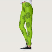 Leggings Pantalon vert, Motif de trèfle, St Patrick (Gauche)