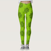Leggings Pantalon vert, Motif de trèfle, St Patrick (Devant)