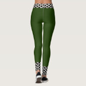 Leggings Pantalon vert noir blanc pois design tendance (Dos)