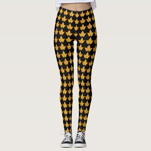 Leggings Pantalons Canada Jaune Canada Maple Leaf (Devant)