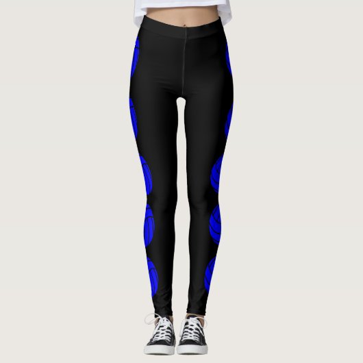 Leggings Pantalons de compression de volley-ball bleu perso (Devant)