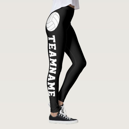 Leggings Pantalons de compression de volley-ball texte sur  (Droite)