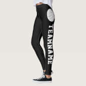 Leggings Pantalons de compression de volley-ball texte sur  (Gauche)