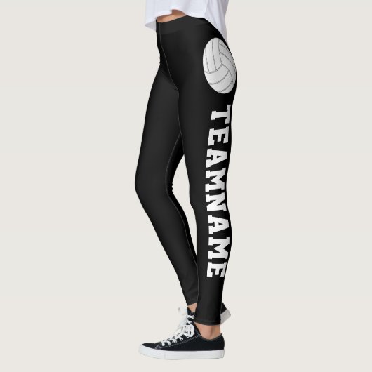 Leggings Pantalons de compression de volley-ball texte sur  (Gauche)