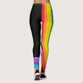 Leggings Pantalons d'étirement noir et arc-en-ciel (Dos)