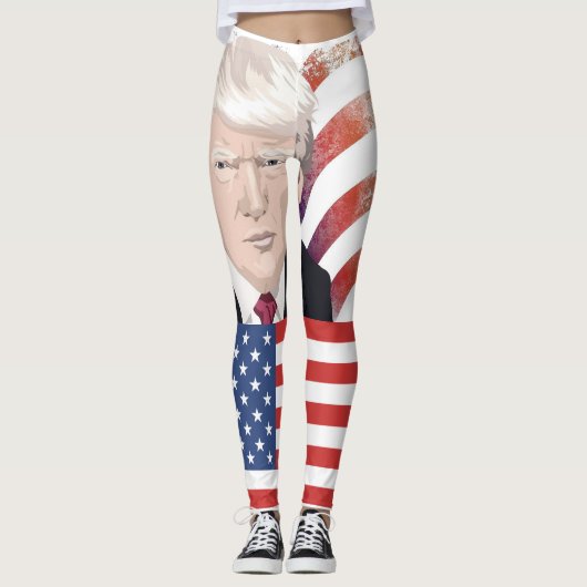 LEGGINGS PANTES DE YOGA PATRIOTES DE TRUMP (Devant)