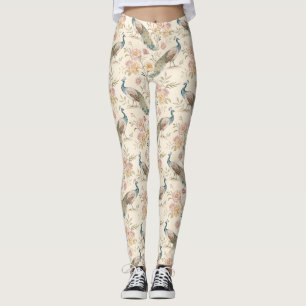 Leggings Paon Élégant Floral Vintage (11)
