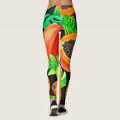 Leggings Papaya et Feuille Motif frais (Dos)