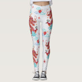 Leggings Papercut Red Dragon chinois Lunaire Nouvel An mode (Devant)