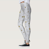 Leggings Papier argenté Abstrait aux étoiles brillantes d'o (Gauche)