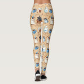 Leggings Papier d'enveloppement de café aquarelle (Dos)