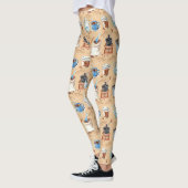 Leggings Papier d'enveloppement de café aquarelle (Gauche)