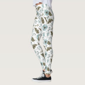 Leggings Papier floral bleu et vert (Gauche)