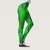 LEGGINGS PAPIER MARBÉ, MOTIF ABSTRAIT VERT PEACOCK (Droite)