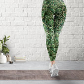Leggings Papier marbré vert Jambes Vintages