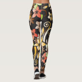 Leggings Papier mural à fleurs 4 (Dos)