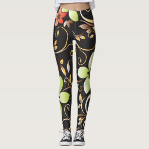 Leggings Papier mural à fleurs 4