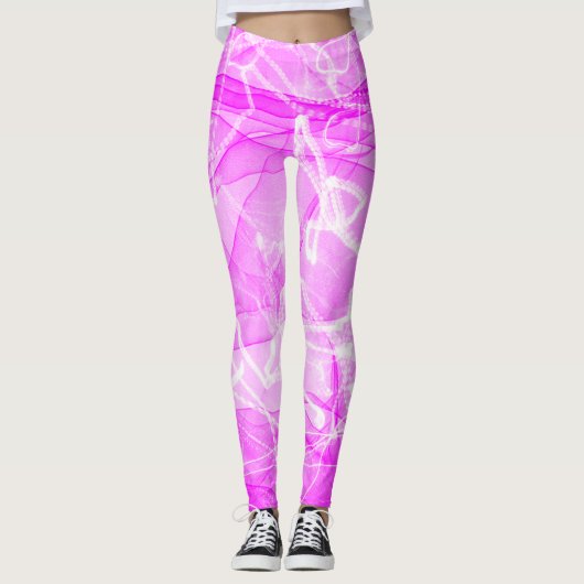 Leggings Papier numérique rose marbre (Devant)