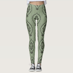 Leggings Papier peint baroque en vert