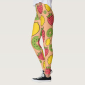 Leggings Papier peint de fruits : fraises, citrons, kiwis. (Gauche)