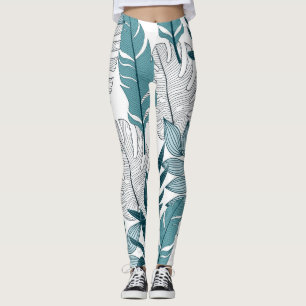 Leggings Papier peint Vintage Plante tropical.