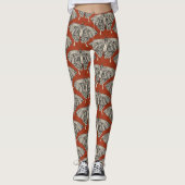 Leggings papillon blanc terracotta noir (Devant)
