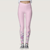 Leggings Papillon bleu en fleurs (Devant)