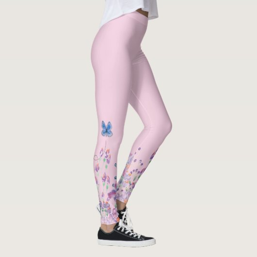Leggings Papillon bleu en fleurs (Droite)