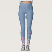 Leggings Papillon bleu en fleurs (Devant)